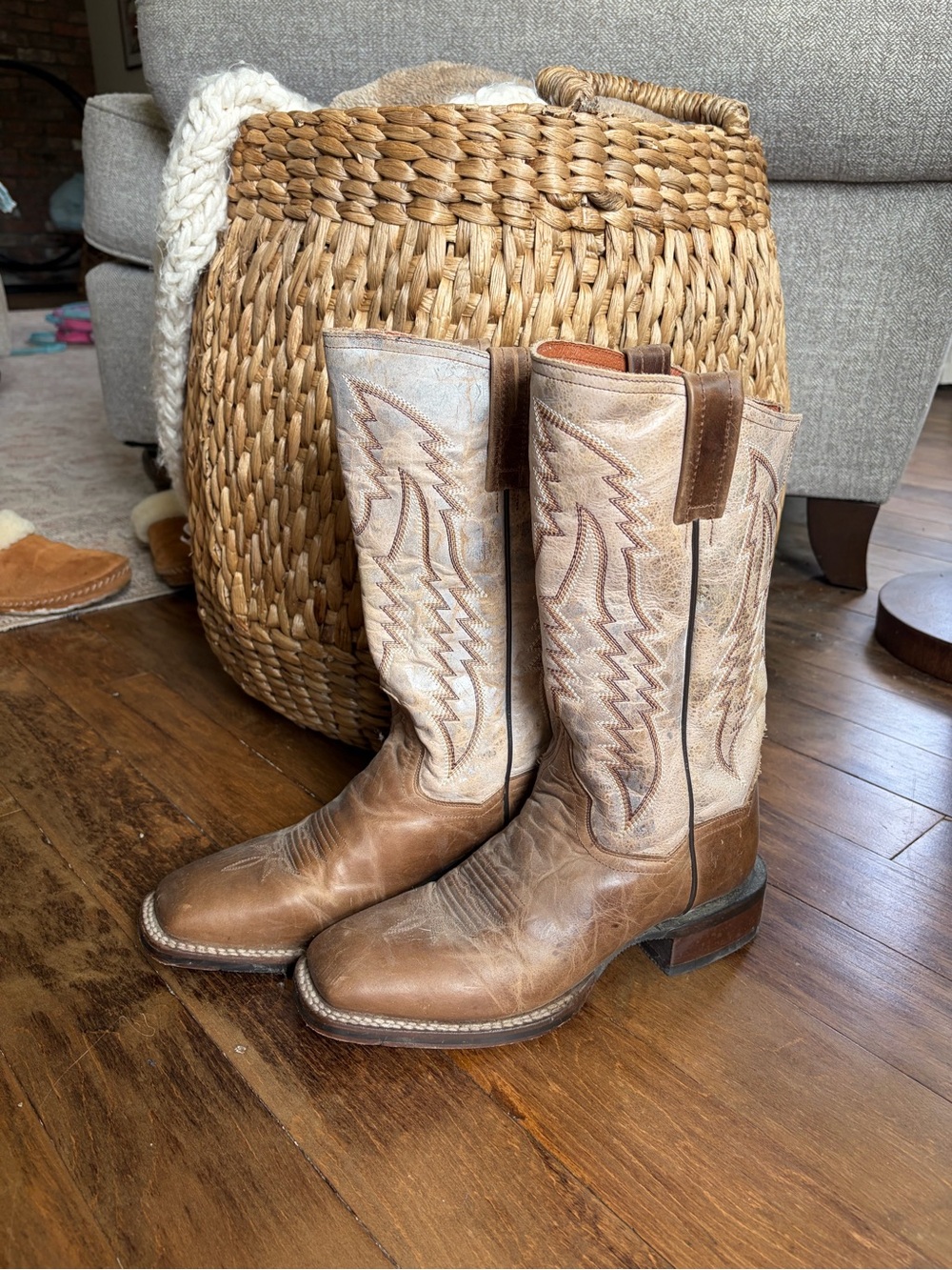 Dan Post Two-Tone Brown and Tan Western Cowboy Boots
